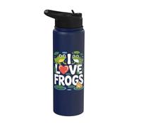 I Love Frogs Cœur Lily Pad Pond Life Stainless Steel Insulated Water Bottle