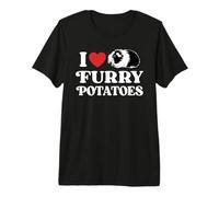 I Love Furry Potatoes Motif cœur Cochon d'Inde T-Shirt Haut de Gamme