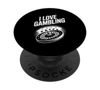 I Love Gambling Roulette Poker Card Casino PopSockets PopGrip Adhésif