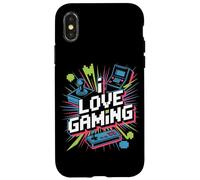 I Love Gaming Joystick rétro Pixel Art Coque pour iPhone X/XS