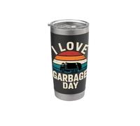 I Love Garbage Day Camion Poubelle Gobelet isotherme en acier inoxydable double paroi