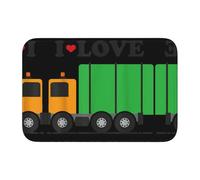 I Love Garbage Trucks Tapis de sol en velours avec bord verrouillable 101,6 x 152,4 cm, antidérapant, facile à nettoyer, sensation de pied confortable