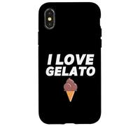 I Love Gelato Cône de Glace au Chocolat Coque pour iPhone X/XS
