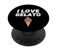 I Love Gelato Cône de Glace au Chocolat PopSockets PopGrip Adhésif