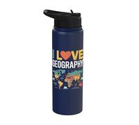 I Love Geography Carte du monde Stainless Steel Insulated Water Bottle