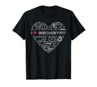 I Love Geometry Cœur avec Formes géométriques - Math Teacher T-Shirt Graphique avec Valeur