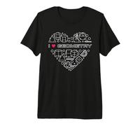 I Love Geometry Cœur avec Formes géométriques - Math Teacher T-Shirt Haut de Gamme
