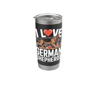 « I Love German Shepherds Passionate Statement » Gobelet isotherme en acier inoxydable double paroi