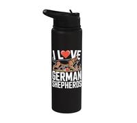« I Love German Shepherds Passionate Statement » Stainless Steel Insulated Water Bottle