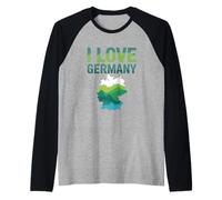 I Love Germany Carte panoramique de la Nature Manche Raglan