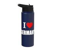 I Love Germany Deutschland Sunshine German Summer Holidays Stainless Steel Insulated Water Bottle