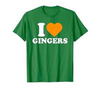 I Love Gingers Shirt, I Heart Gingers St Patricks Day Green T-Shirt