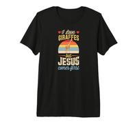 I Love Girafes But Jesus Comes First Funny Christian T-Shirt Haut de Gamme