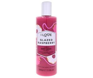 I Love Glazed Raspberry Scented Body Wash, Rich & Creamy Foam Which Contains Natural Fruit Extracts, Includes Pro Vitamin B5 For Moisturised & Silky Smooth Skin, Cruelty-Free & Vegan-Friendly - 350ml