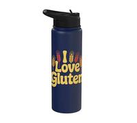 I Love Gluten Wheat Ears Fun Stainless Steel Insulated Water Bottle