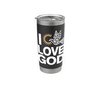 I Love God Dove Sun Expression spirituelle Gobelet isotherme en acier inoxydable double paroi