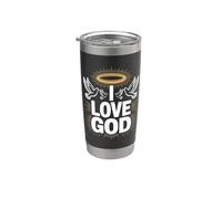 I Love God Faith Expression religieuse Gobelet isotherme en acier inoxydable double paroi