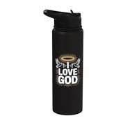 I Love God Faith Expression religieuse Stainless Steel Insulated Water Bottle