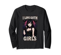 I Love Goth Girls - Homme Gothique Anime Goth lover Manche Longue
