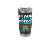 I Love Greece Couronne d'olivier Parthénon Gobelet isotherme en acier inoxydable double paroi