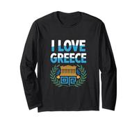 I Love Greece Couronne d'olivier Parthénon Manche Longue
