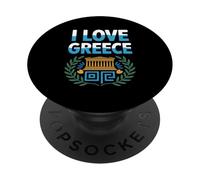 I Love Greece Couronne d'olivier Parthénon PopSockets PopGrip Adhésif