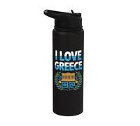 I Love Greece Couronne d'olivier Parthénon Stainless Steel Insulated Water Bottle