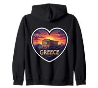 I Love Greece Hellas Cœur Acropole Parthénon Souvenir Soleil Sweat à Capuche