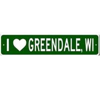 I Love Greendale Wisconsin Metal Wall Decor City Limit Sign