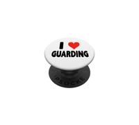 I Love Guarding - Cœur Mignon drôle Garde Police Basket-Ball PopSockets PopGrip Adhésif