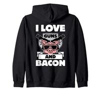 I Love Guns And Bacon - Gun Lover Sweat à Capuche