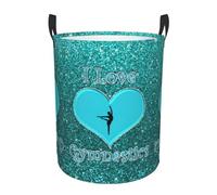 I Love Gymnastics Panier à linge circulaire pliable avec poignées pour chambre à coucher, salle de bain