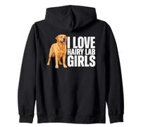 I Love Hairy Lab Girls Labrador Retriever Chien de Laboratoire Jaune Sweat à Capuche