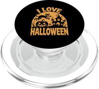 I Love Halloween Chat Citrouille Maison hantée PopSockets PopGrip pour MagSafe