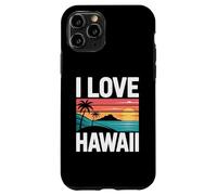 I Love Hawaï Palmiers Océan Coucher de Soleil Coque pour iPhone 11 Pro
