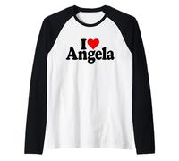 I Love Heart Angela Angie NOM sur Un T-Shirt Manche Raglan