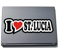 I Love Heart autocollant Decal Stickers ordinateur portable skin 297 mm I Love St. Lucia
