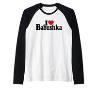 I Love Heart Babushka Grandma Russian GRANDMATHER Manche Raglan