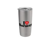 I Love Heart Boracay Îles Philippines Gobelet isotherme en acier inoxydable double paroi