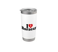 I Love Heart Boracay Îles Philippines Gobelet isotherme en acier inoxydable double paroi