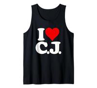 I Love Heart C.J. CJ C J Initiales Monogramme Nom Nickname Débardeur