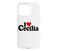 I Love Heart Cecilia NOM sur Un T-Shirt Coque pour iPhone 15 Pro Max
