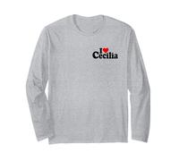 I Love Heart Cecilia NOM sur Un T-Shirt Manche Longue