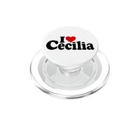 I Love Heart Cecilia NOM sur Un T-Shirt PopSockets PopGrip pour MagSafe