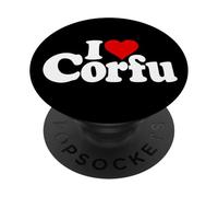 I Love Heart CORFU GRÈCE ÎLES Grecques Mer Ionienne PopSockets PopGrip Adhésif