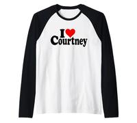 I Love Heart Courtney NOM sur Un T-Shirt Manche Raglan