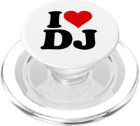 I Love Heart DJ D J D.J. Initiales Nom PopSockets PopGrip pour MagSafe