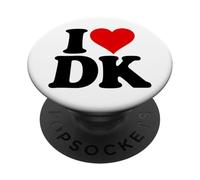 I Love Heart DK D K Initials Nickname Monogramme PopSockets PopGrip Adhésif