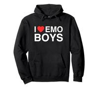 I Love Heart Emo Boys Funny Unhinged Gen Z Meme Goth Humour Sweat à Capuche