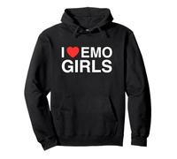 I Love Heart Emo Girls Funny Unhinged Gen Z Meme Goth Humour Sweat à Capuche